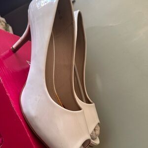 Elegant White Peep-Toe Heels
